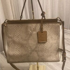 Genuine Kate Spade NYC  Pembrey Place Angelika Leather Cream and Tan Handbag